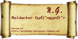 Maldacker Gyöngyvér névjegykártya